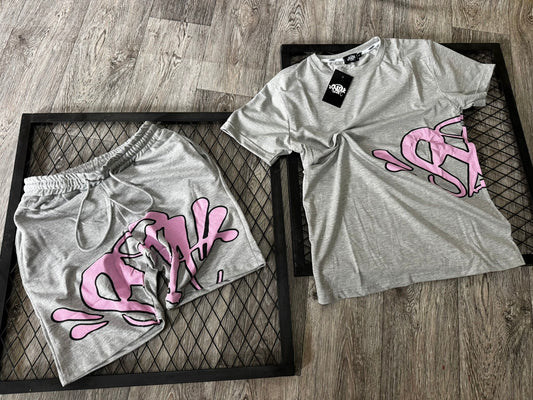 Conjunto verão Syna World Gris y Rosa