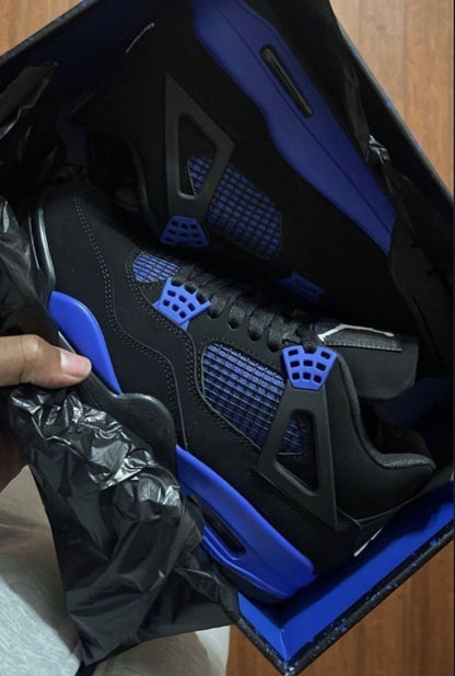 Air Jordan retro 4 negro y blue