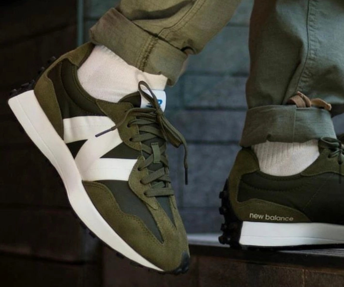 New balance 327 verde y blanca