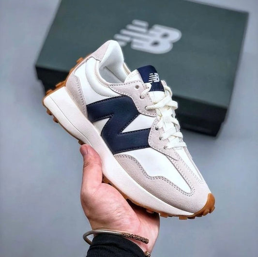 New balance 327 blanco beje y azul