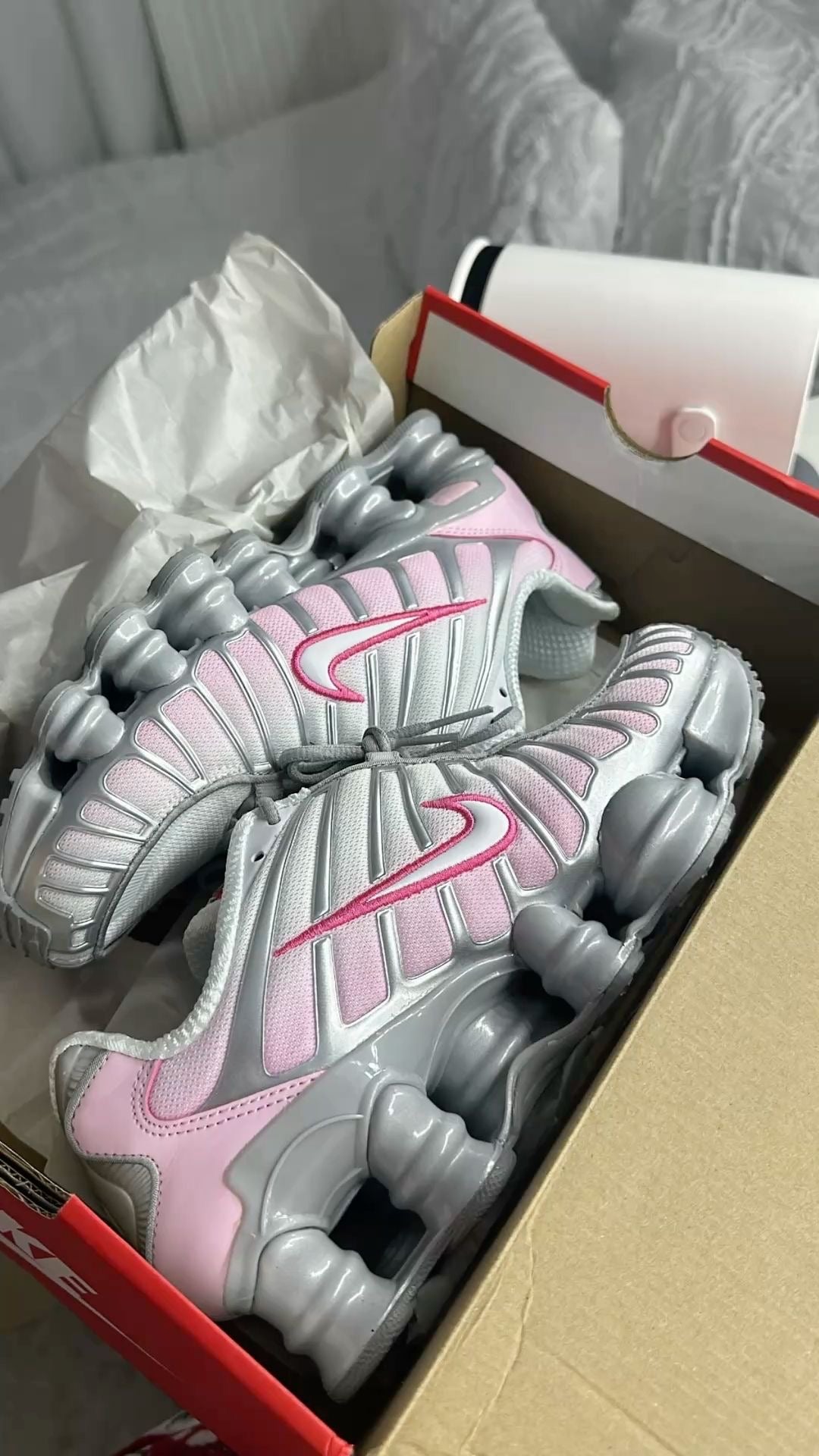 Nike Shox Gris Y rosa