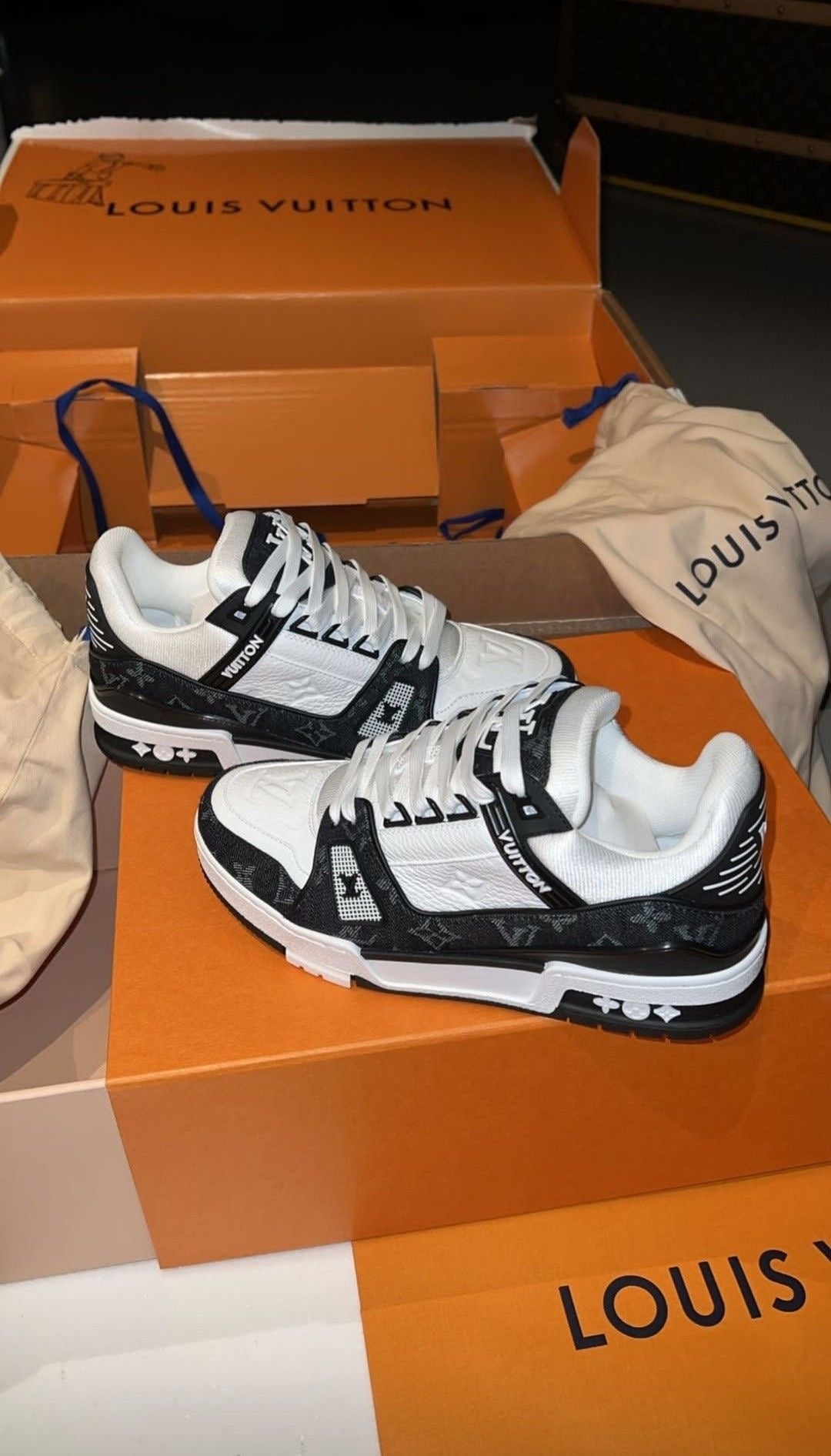 Louis Vuitton Trainer Blanco Negro🤍🖤